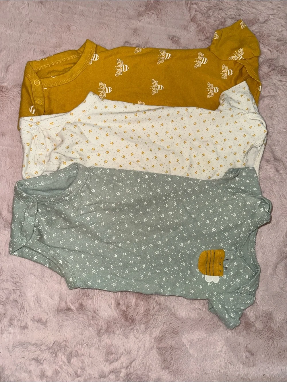 Carter's 3-Pack Bodysuits in Mustard, Cream & Sage